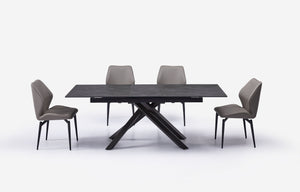 Table de salle à manger extensible en pierre frittée moderne