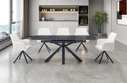 Contemporary Sintered Stone Top Sleek Extension table