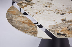 Table d'extension ronde noire Pandora