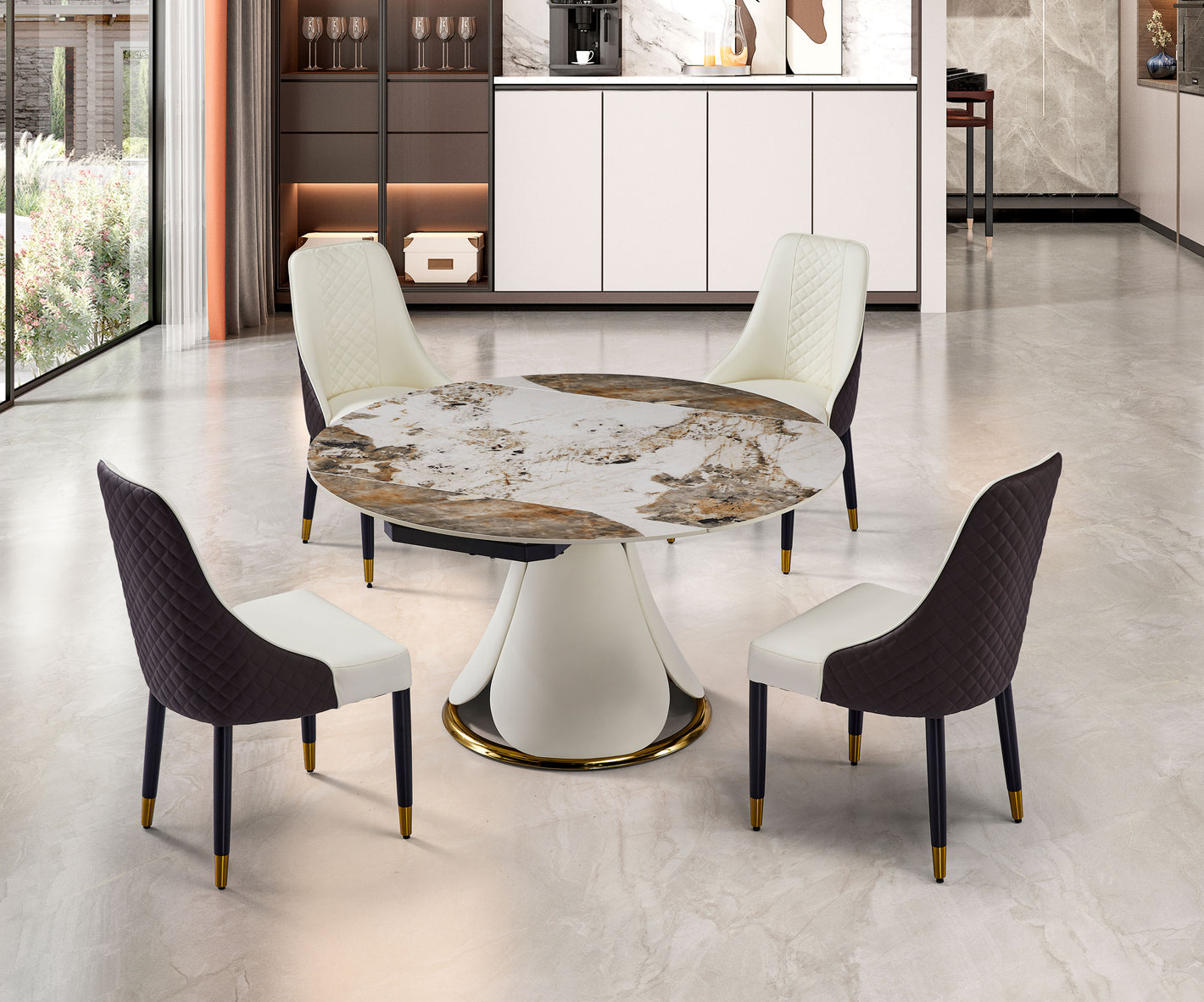 Lotus-Pandora Round Extension Table