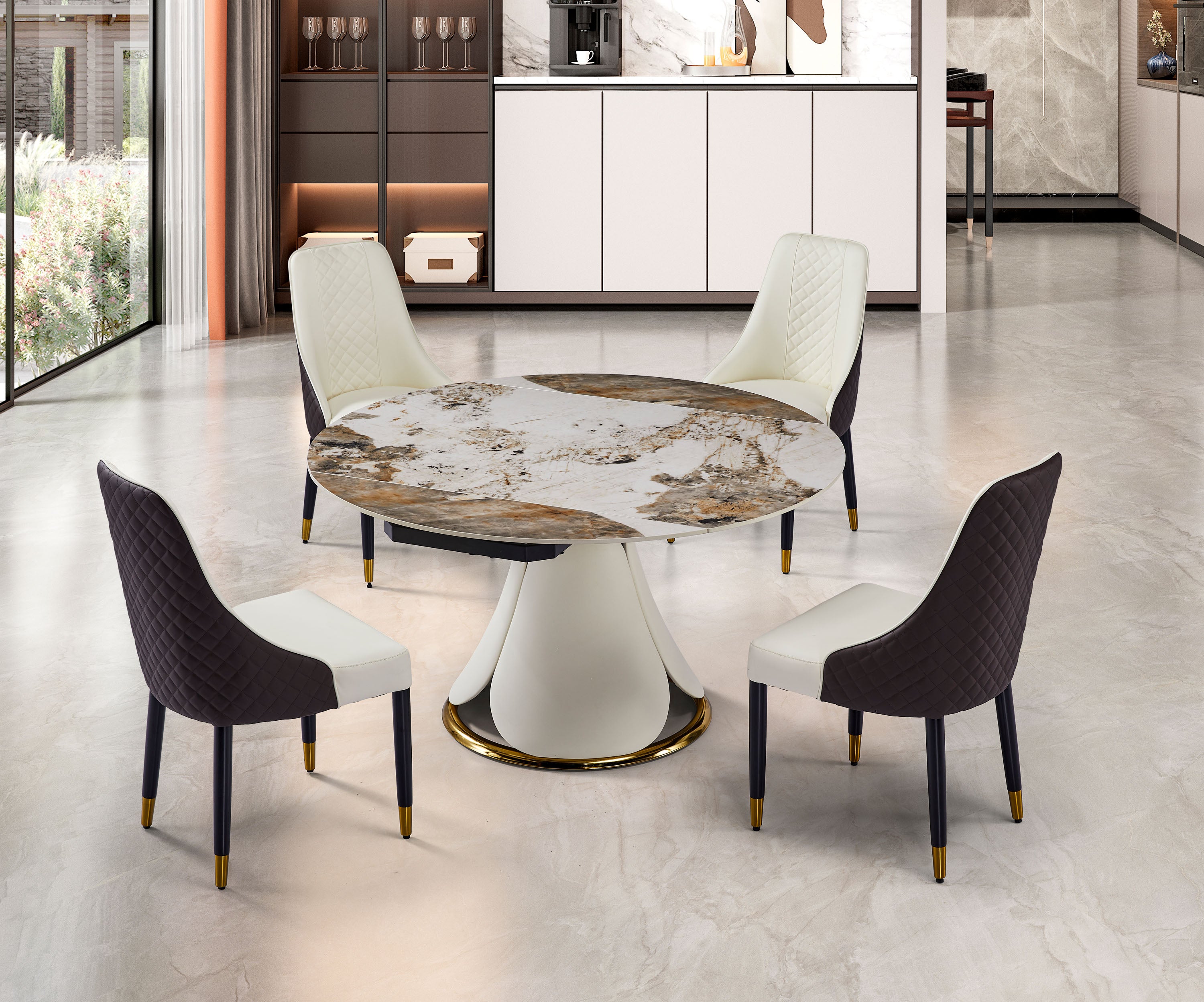 Lotus-Pandora Round Extension Table