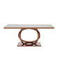 Table à manger Ring-Modern Luxury en or rose brillant
