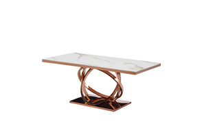 Table à manger Ring-Modern Luxury en or rose brillant