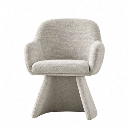 Modern Light Greige Fabric Swivel Dining Chair