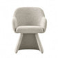 Modern Light Greige Fabric Swivel Dining Chair