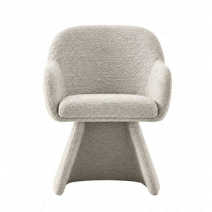 Modern Light Greige Fabric Swivel Dining Chair