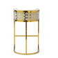 Honeycomb  White Velvet Bar Chair With SS Gold Legs Commercial Restaurant