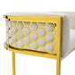 Honeycomb  White Velvet Bar Chair With SS Gold Legs Commercial Restaurant