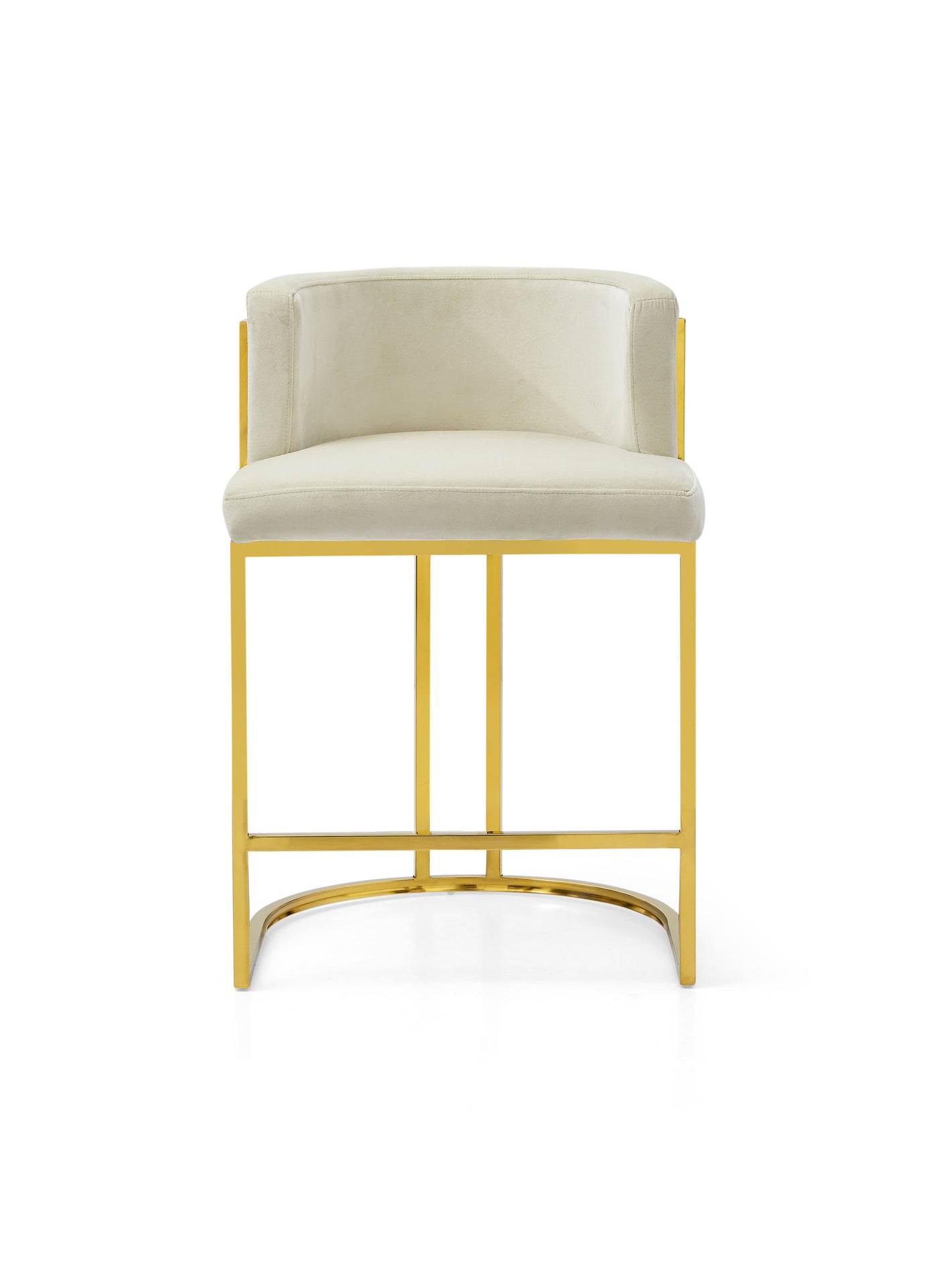 Luxury Modern Beige Velvet Gold Bar Chair For Hotel