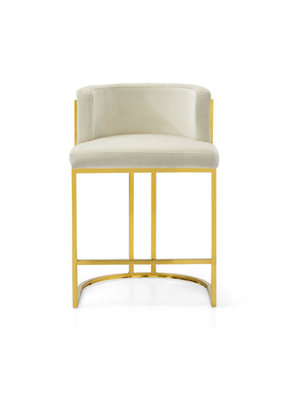 Luxury Modern Beige Velvet Gold Bar Chair For Hotel