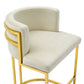 Luxury Modern Beige Velvet Gold Bar Chair For Hotel