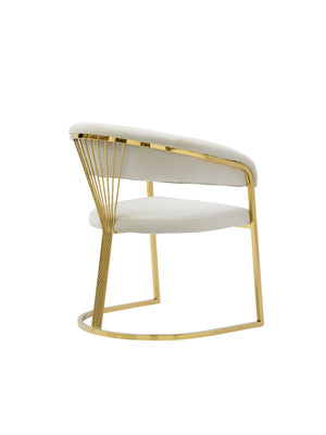 Chaise de salle à manger moderne de luxe rembourrée dorée
