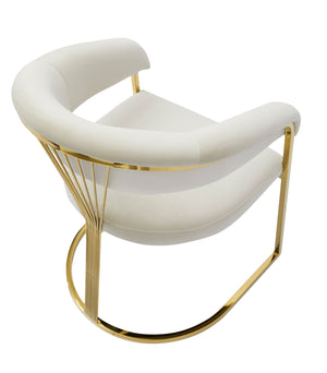 Chaise de salle à manger moderne de luxe rembourrée dorée