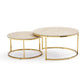 Modern Minimalist Sintered Stone Gold Base Coffee Table Set