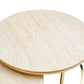 Modern Minimalist Sintered Stone Gold Base Coffee Table Set