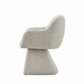 Modern Light Greige Fabric Swivel Dining Chair