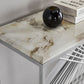 Console SRF Modern Twist en acier inoxydable avec plateau en marbre