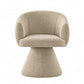 LAVRO Modern Upholstered Swivel Dining Armchair with Curved Back