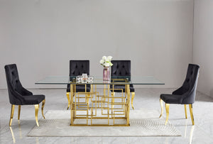 Modern Luxury Dining Table With Tempered Glass Top