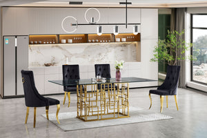 Modern Luxury Dining Table With Tempered Glass Top
