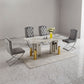Luxury Marble Gold Silver Base Dining Table