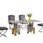 Luxury Marble Gold Silver Base Dining Table