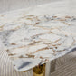 Luxury Marble Gold Silver Base Dining Table