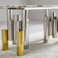 Luxury Marble Gold Silver Base Dining Table
