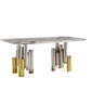 Luxury Marble Gold Silver Base Dining Table