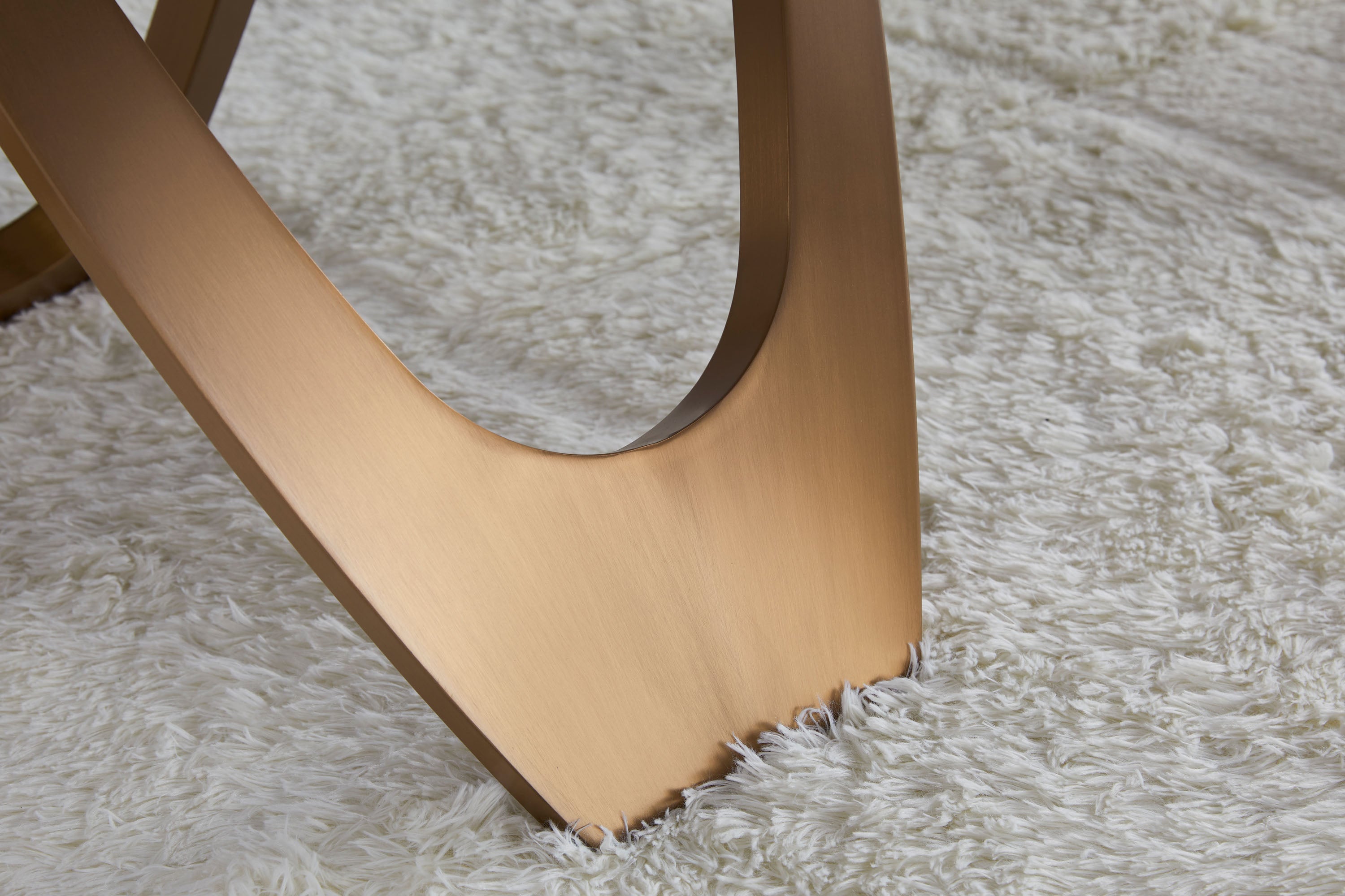 Clip - Matte Rose Gold Rectangular Dining Table