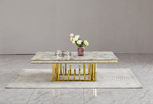 Luxury Modern Marble Gold Coffee Table