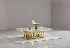 Luxury Modern Marble Gold Coffee Table