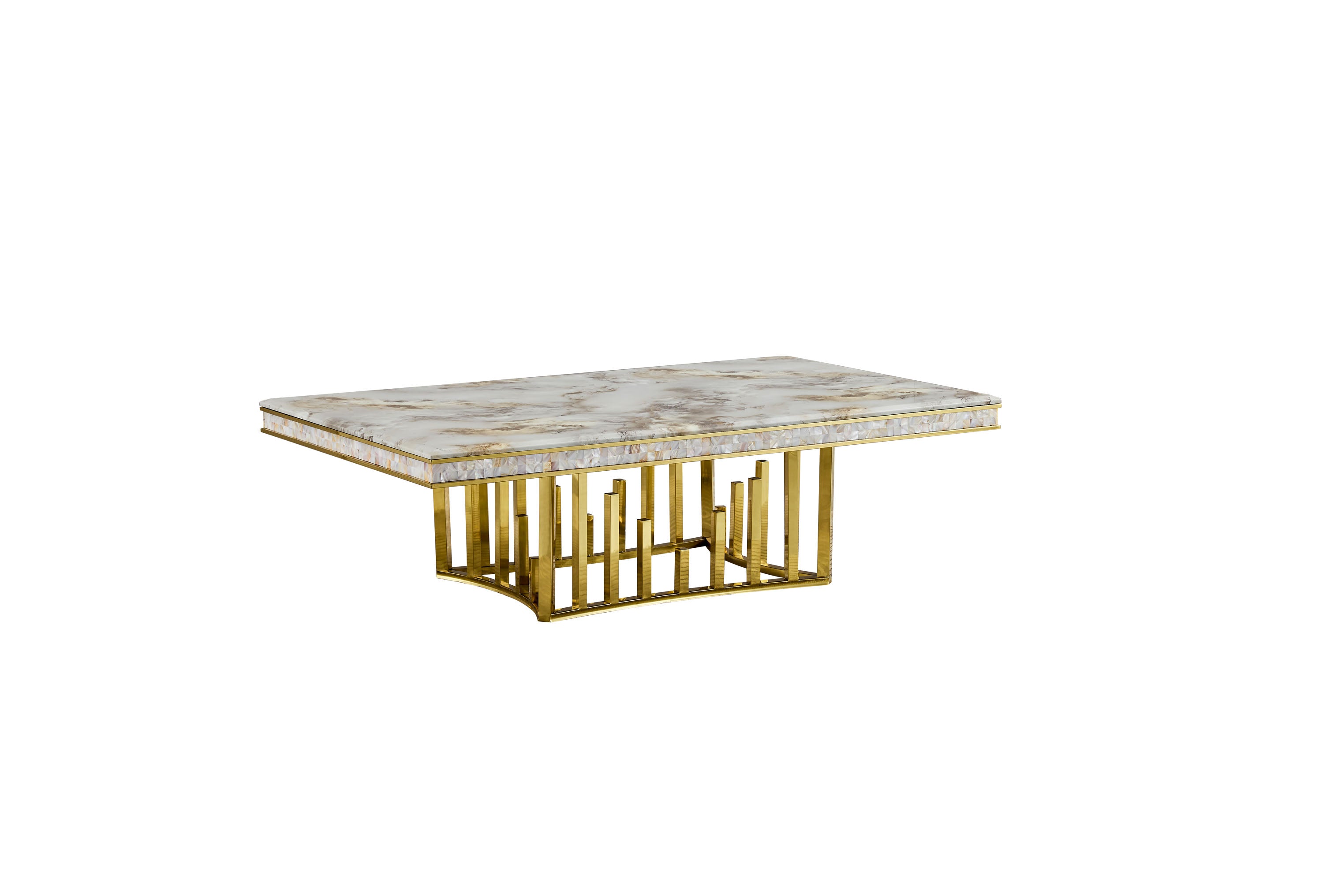 Luxury Modern Marble Gold Coffee Table