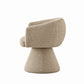 LAVRO Modern Upholstered Swivel Dining Armchair with Curved Back