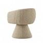 LAVRO Modern Upholstered Swivel Dining Armchair with Curved Back