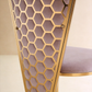 Honeycomb High-Back Dining Chair with Velvet Upholstery & Polished Gold Frame