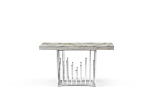 Console moderne en marbre argenté