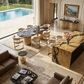Alva Luxury Gold Black Sand Marble Dining Table
