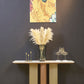 ELISE Console Table with Walnut Veneer and Bronze Brushed Finish for Modern Entryways