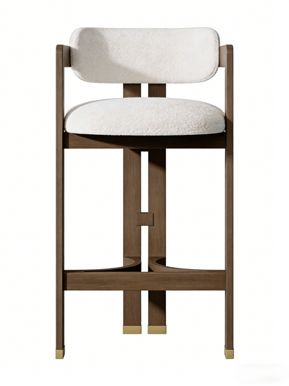 AIKO Mid-Century Modern Wood Fleece Bar Chair