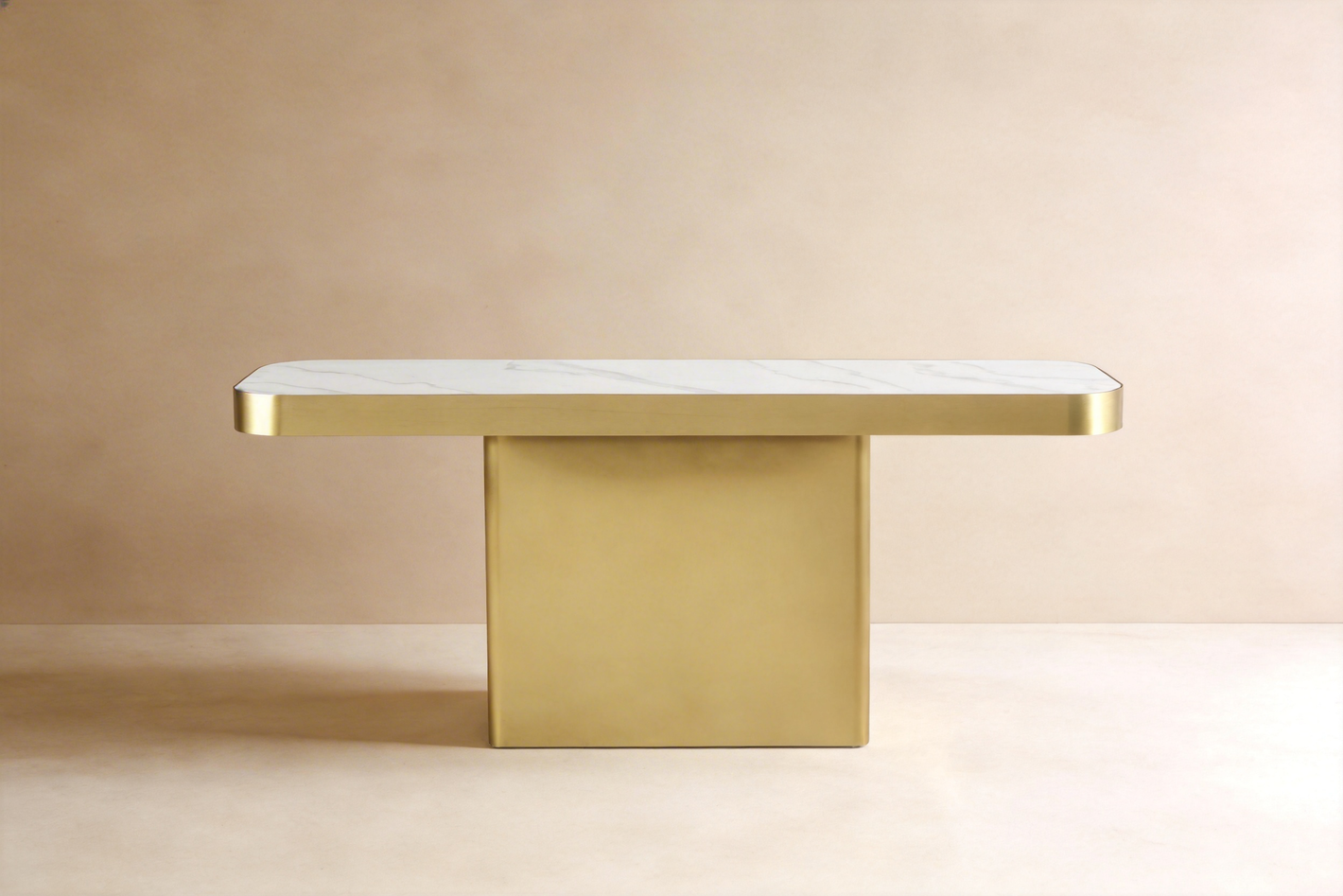 Minimalist Brass Gold Console Table