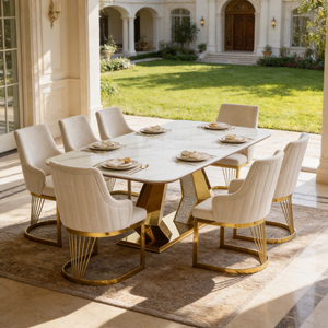 ARDEN Luxury Gold Dining Table For Villa & Hotel