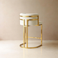 Luxury Modern Beige Velvet Gold Bar Chair For Hotel