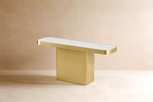 Minimalist Brass Gold Console Table