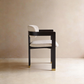 AIKO Modern Cream Fleece Dining Chair with Black Wooden Frame & Gold Foot Caps