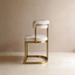 Modern Beige Velvet Dining Chair with Matt Gold Metal Frame