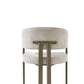 OPAL Modern Beige Fabric Dining Chair with Bronze Metal Frame