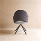 Swivel Accent Chair with Auto-Return – Dual-Tone Leather & Linen Upholstery
