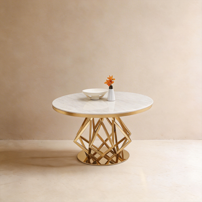 Luxury Gold Round Dining Table For Banquet