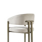 OPAL Modern Beige Fabric Dining Chair with Bronze Metal Frame